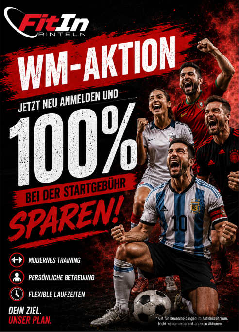 WM-Aktion: Jetzt neu anmelden und 100% bei der Startgebühr sparen!